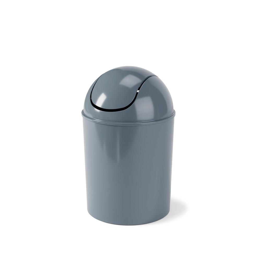 image:imageUmbra 125 Gallon Mini Waste Can with Removable SwingTop Lid Small Garbage Bin for Kitchen Bathroom Bedroom Office Compact Trash Can Fit Under Tables amp Counters LinenSlate Blue