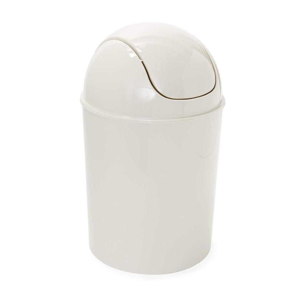 image:imageUmbra 125 Gallon Mini Waste Can with Removable SwingTop Lid Small Garbage Bin for Kitchen Bathroom Bedroom Office Compact Trash Can Fit Under Tables amp Counters LinenLinen