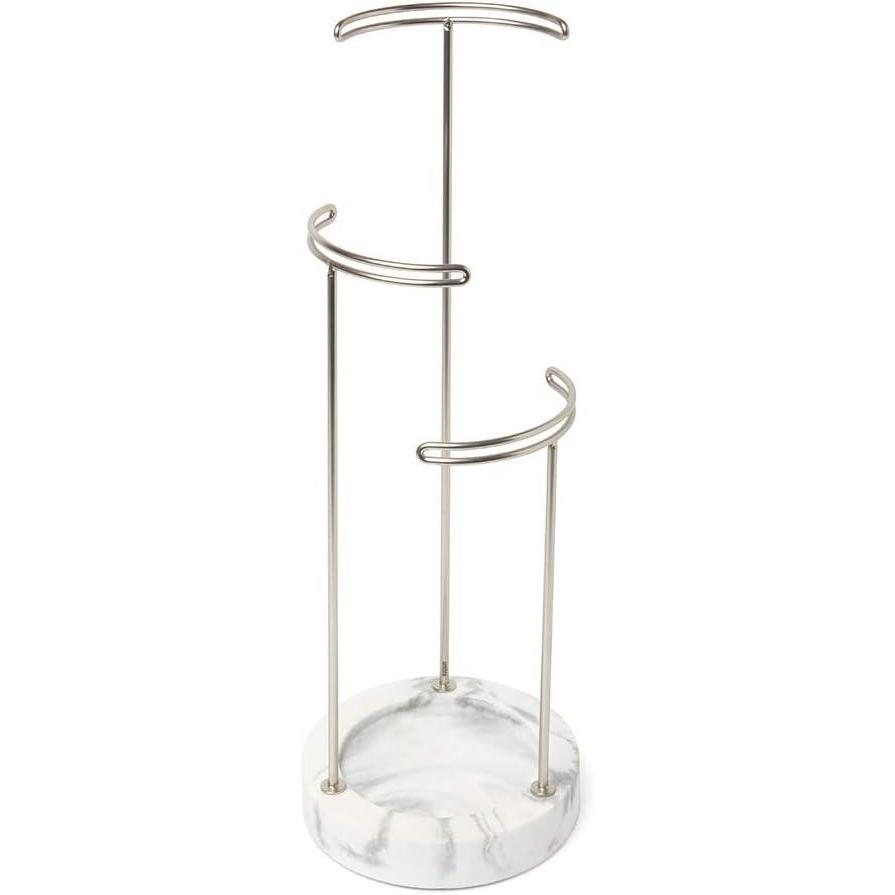 image:imageUmbra 299471491 Tesora 3Tier Jewelry Stand Earring Holder Accessory Organizer and Display WhiteNickelWhiteNickel