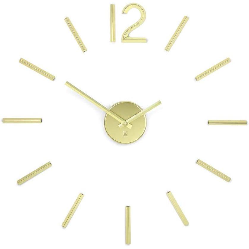 image:imageUmbra Blink Modern DIY 3D Wall Clock Easy to Paste Wall Sticker Numbers Frameless Large Decorative Wall Clock Simple Indicators Minimalist BlackBrass