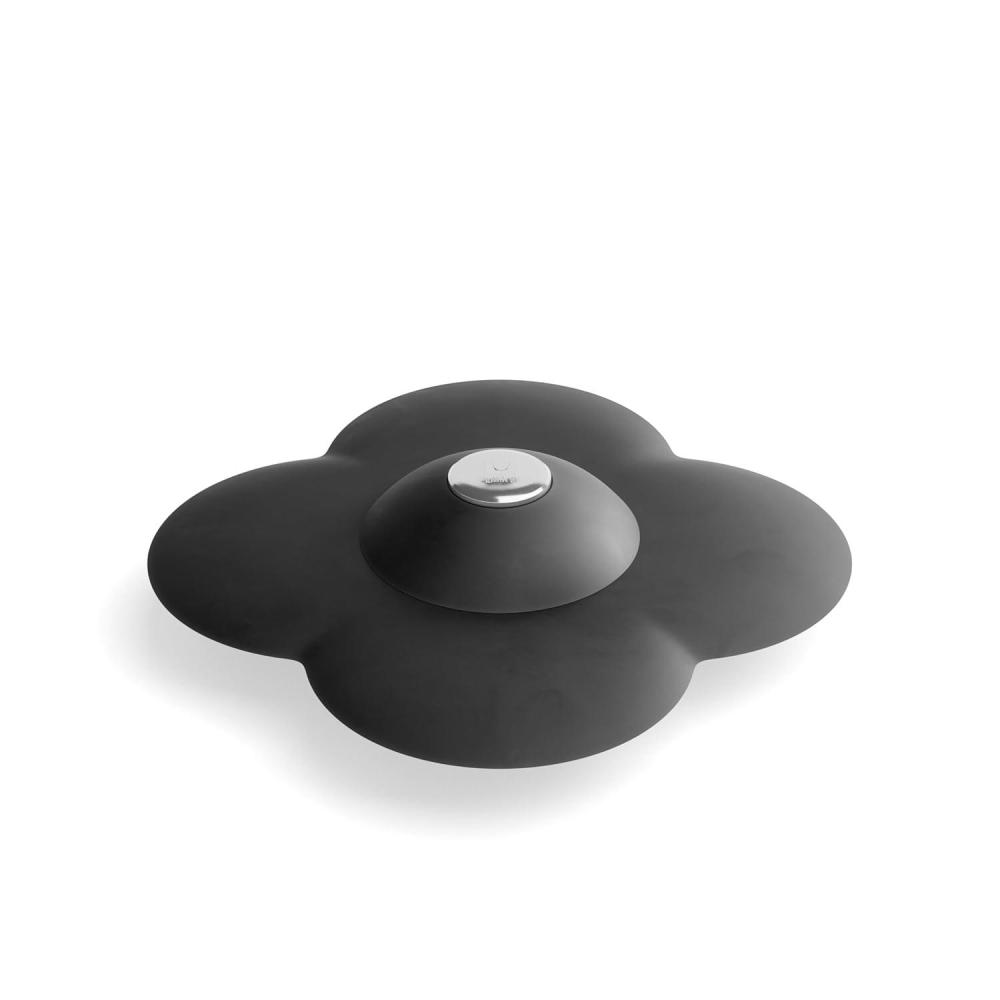 image:imageUmbra Bloom Drain Stop and Hair Catcher Dual Purpose Bathtub Drain Strainer and Stopper with Decorative Floral Design AntiClog Bathroom Accessory for Tubs and Showers SurfBlack