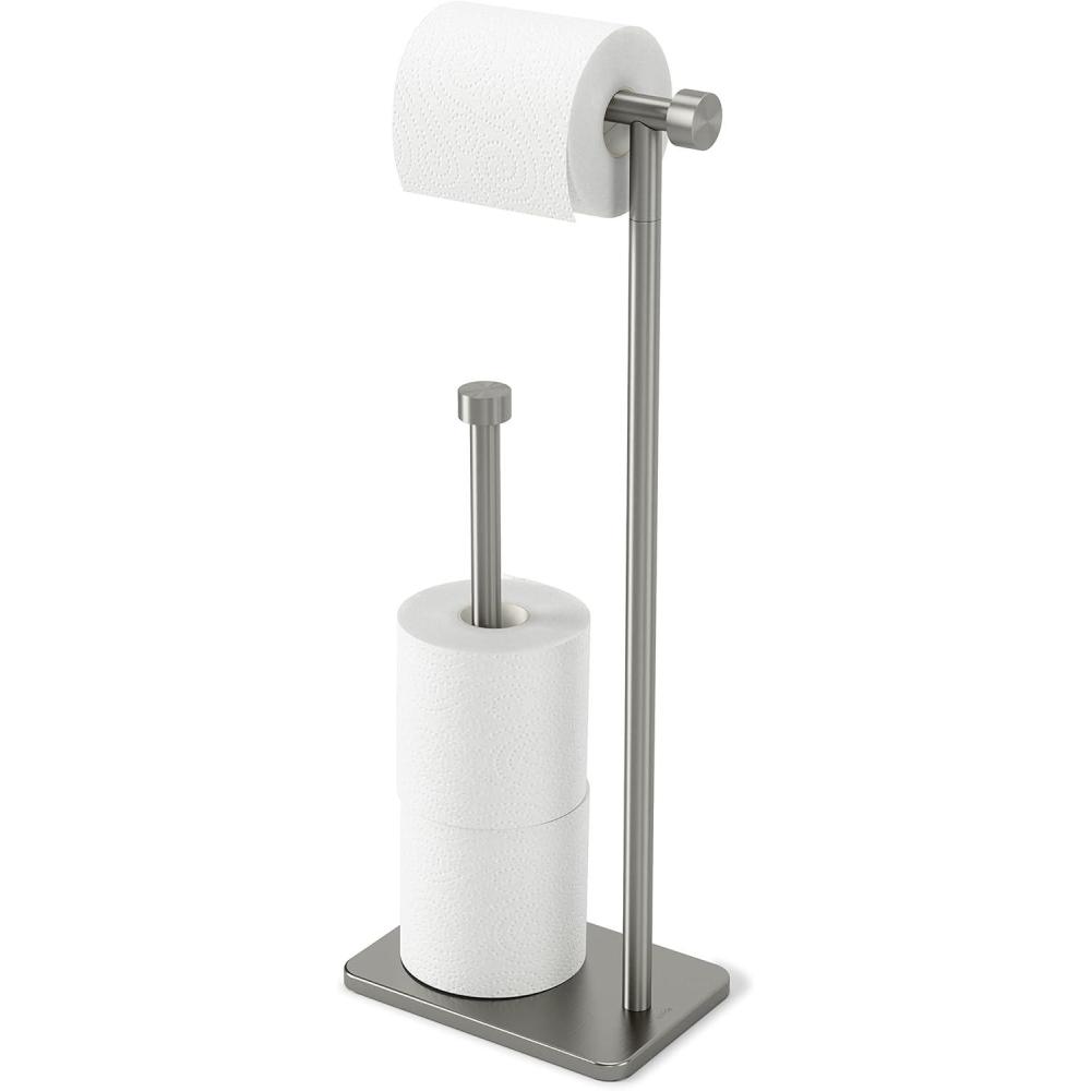 image:imageUmbra Cappa Toilet Paper Stand with Reserve FreeStanding Storage Solution for Bathroom NickelNickel