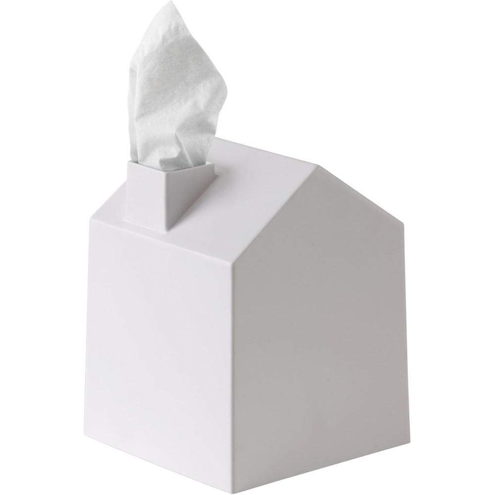 image:imageUmbra Casa Tissue Box Cover Adorable House Shaped Square Tissue Box Holder for Bathroom Bedroom or Office WhiteWhite