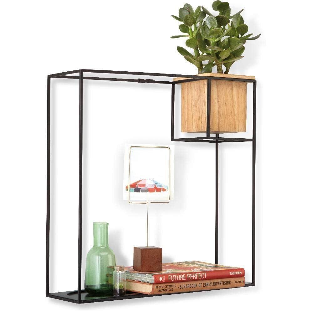 image:imageUmbra Cubist Multi Floating Builtin Succulent Planter  Modern Wall Dcor and Geometric Display Shelf for Books Candles Mementos Photos Indoor Plants BlackLarge