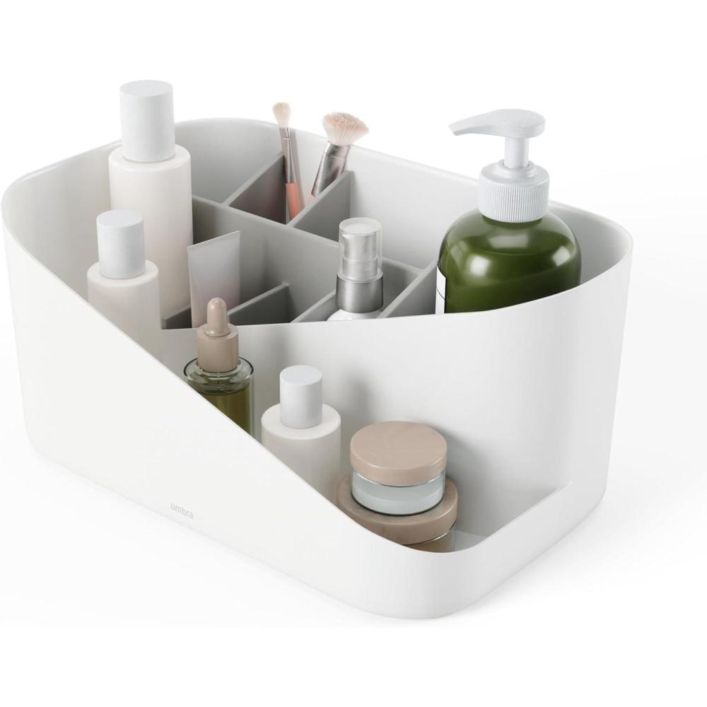 image:imageUmbra Glam Cosmetic Organizer Versatile Storage Container With Removable Insert for Bathroom Office and More WhiteMedium