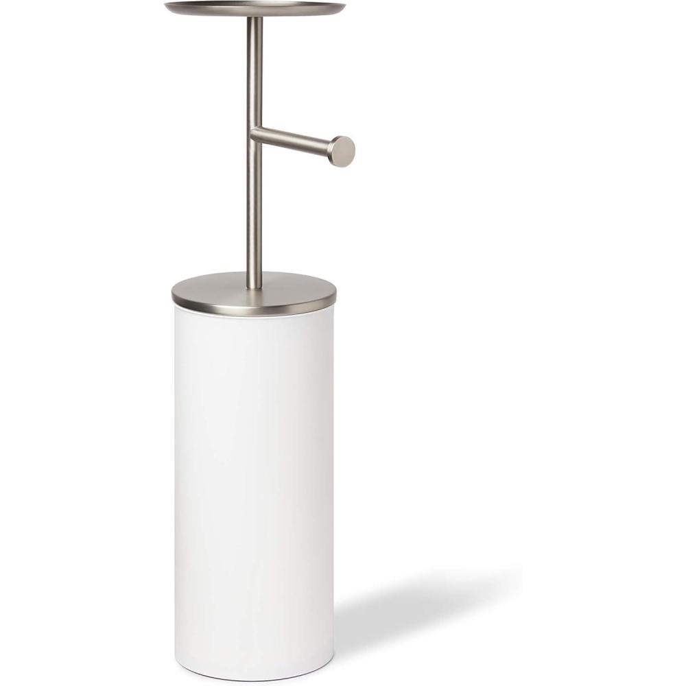 image:imageUmbra Portaloo Toilet Paper Stand and Reserve WhiteNickelWhiteNickel