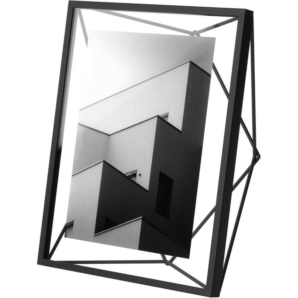 image:imageUmbra Prisma 4x6 Picture Frame Metal Floating Wall or Desk Photo Display for Pictures Art Illustrations and More ChromeBlack