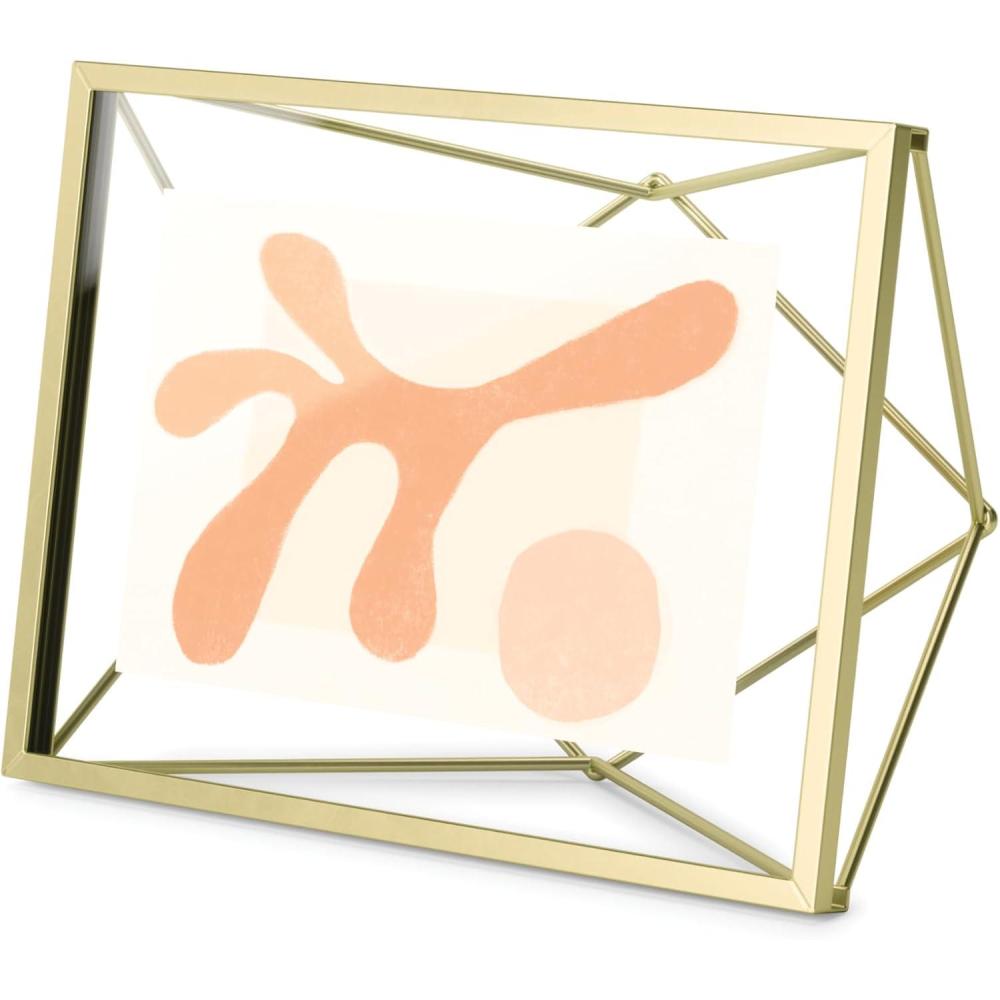 image:imageUmbra Prisma 4x6 Picture Frame Metal Floating Wall or Desk Photo Display for Pictures Art Illustrations and More ChromeBrass
