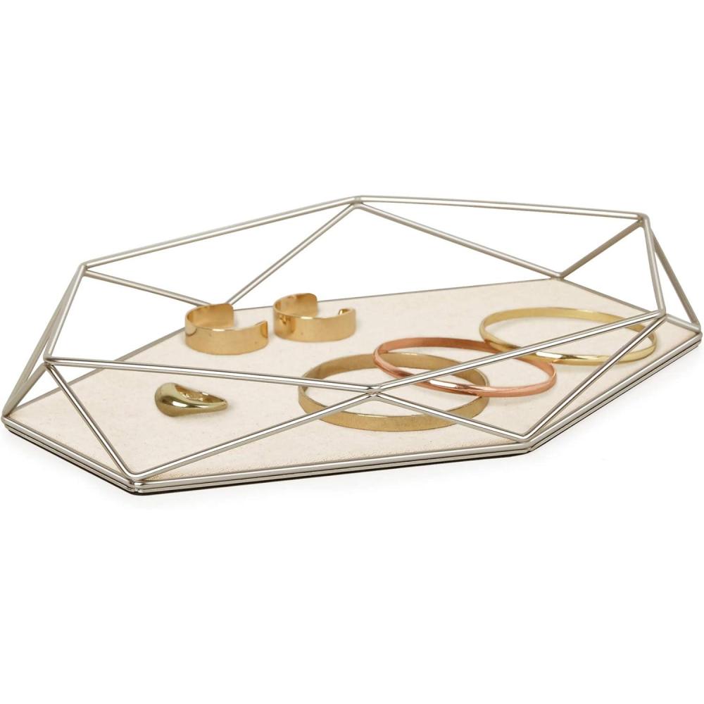 image:imageUmbra Prisma Tray Geometric Plated Jewelry Storage Matte BrassNickel