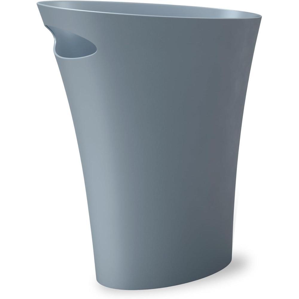 image:imageUmbra Skinny Sleek amp Stylish Bathroom Trash Can Small Garbage Can Wastebasket for Narrow Spaces at Home or Office 2 Gallon Capacity BronzeSlate Blue