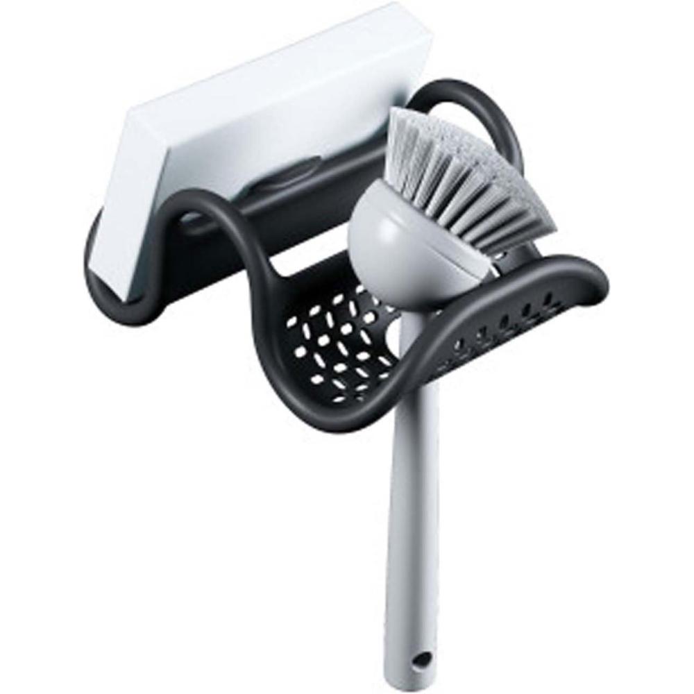 image:imageUmbra Sling Kitchen Sink Caddy Sponge Holder Hangs Over Faucet or Divider Single BlackBlack