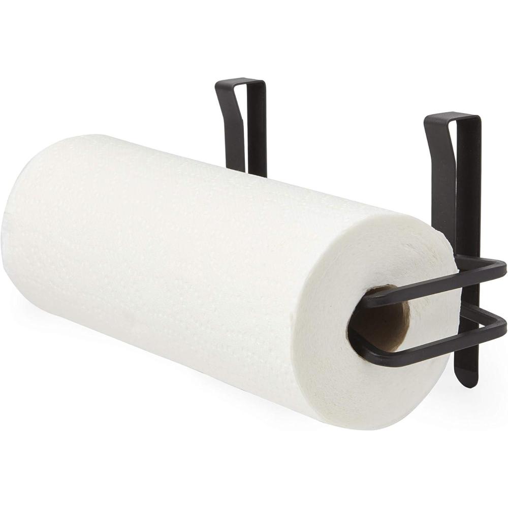 image:imageUmbra Squire Napkin Holder for Square and Rectangular Dinner Cocktail Luncheon Napkins Modern Metal Design Looks Like Cast Iron BlackWallMount Paper Towel Holder