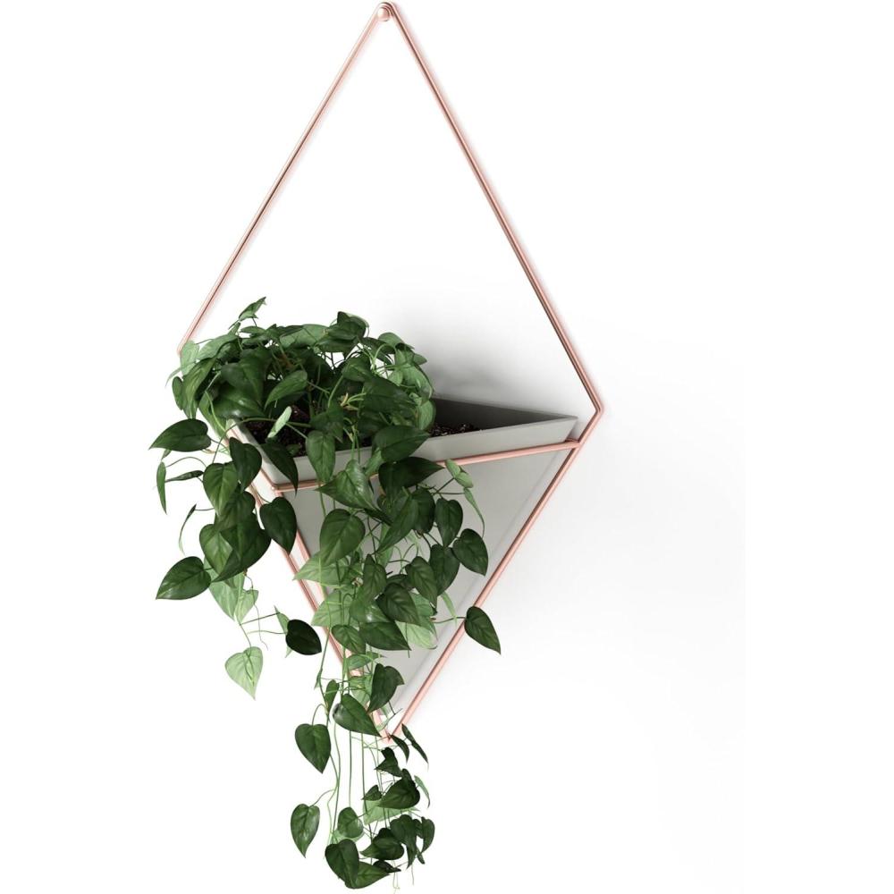 image:imageUmbra Trigg Hanging Planter Vase Wall Decor Pot and Container for Succulents Cactus Faux Plants and More Large GreyCopperGreyCopper