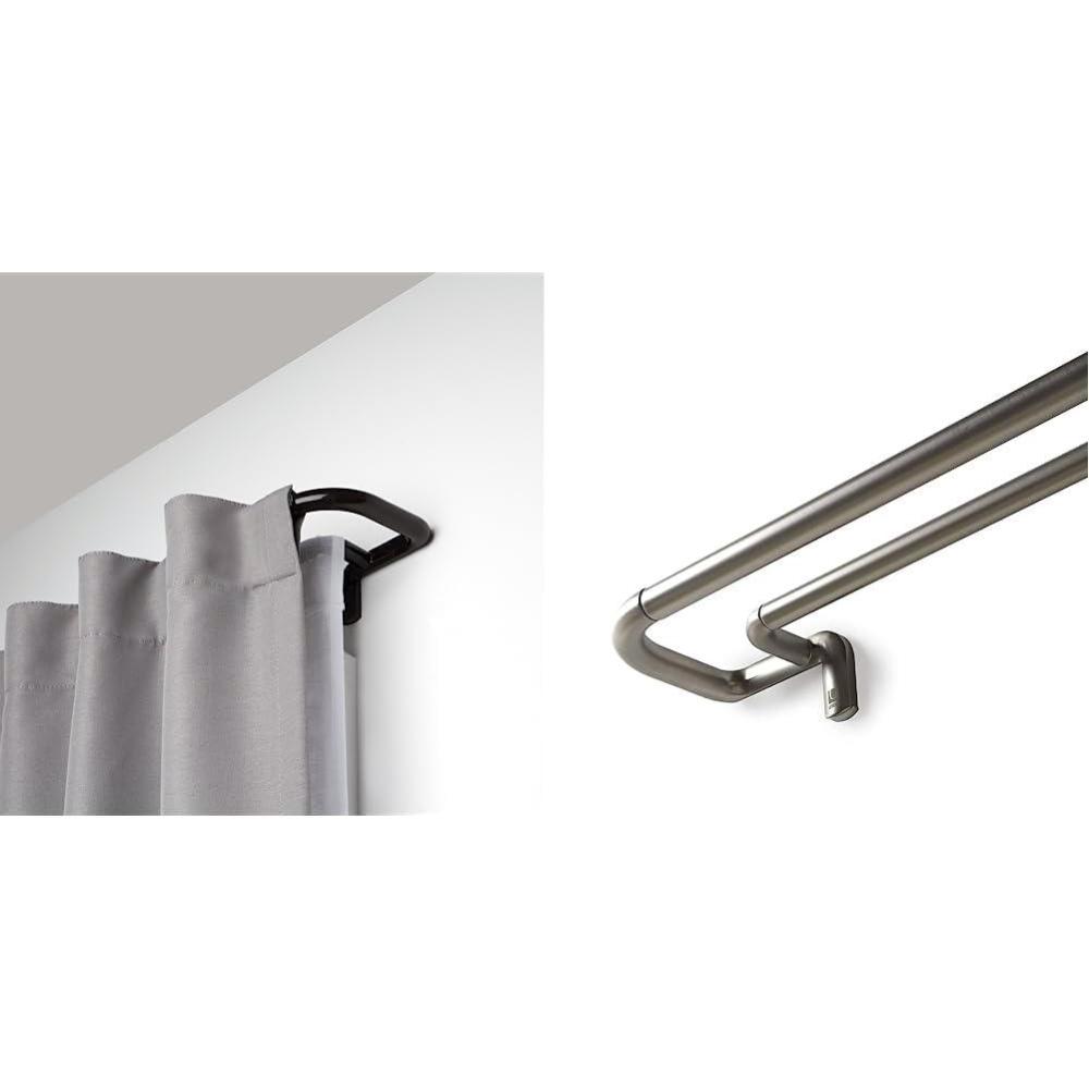 image:imageUmbra Twilight Double Black Out Window Curtain Rod Wrap Around Adjustable 28 to 48 71122cmAuburn bronze amp Twilight Double Curtain Rod Set 4888 NickelDark Brown