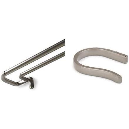 image:imageUmbra Twilight Double Curtain Rod Set 4888 Nickel and Basic Curtain Drapery Holdback for Window SilverNickel