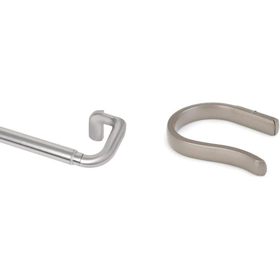 image:imageUmbra Twilight Single Curtain Rod Set Wrap Around Design is Ideal for Blackout or Room Darkening Panels 4888 Nickel amp 242731782REM Basic Curtain Drapery Holdback for Window SilverNickelNickel