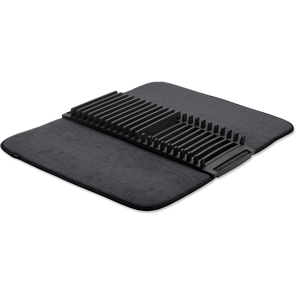 image:imageUmbra UDRY 24 x 18 inches Rack and Microfiber Dish Drying MatSpaceSaving Lightweight Design Folds Up for Easy Storage BlackBlack
