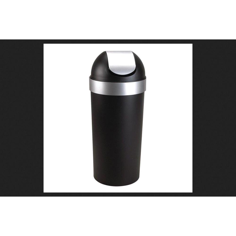 image:imageUmbra Venti 16Gallon Swing Top Kitchen Trash Can Large 35inch Tall Garbage Can for Indoor Outdoor or Commercial Use BlackNickel