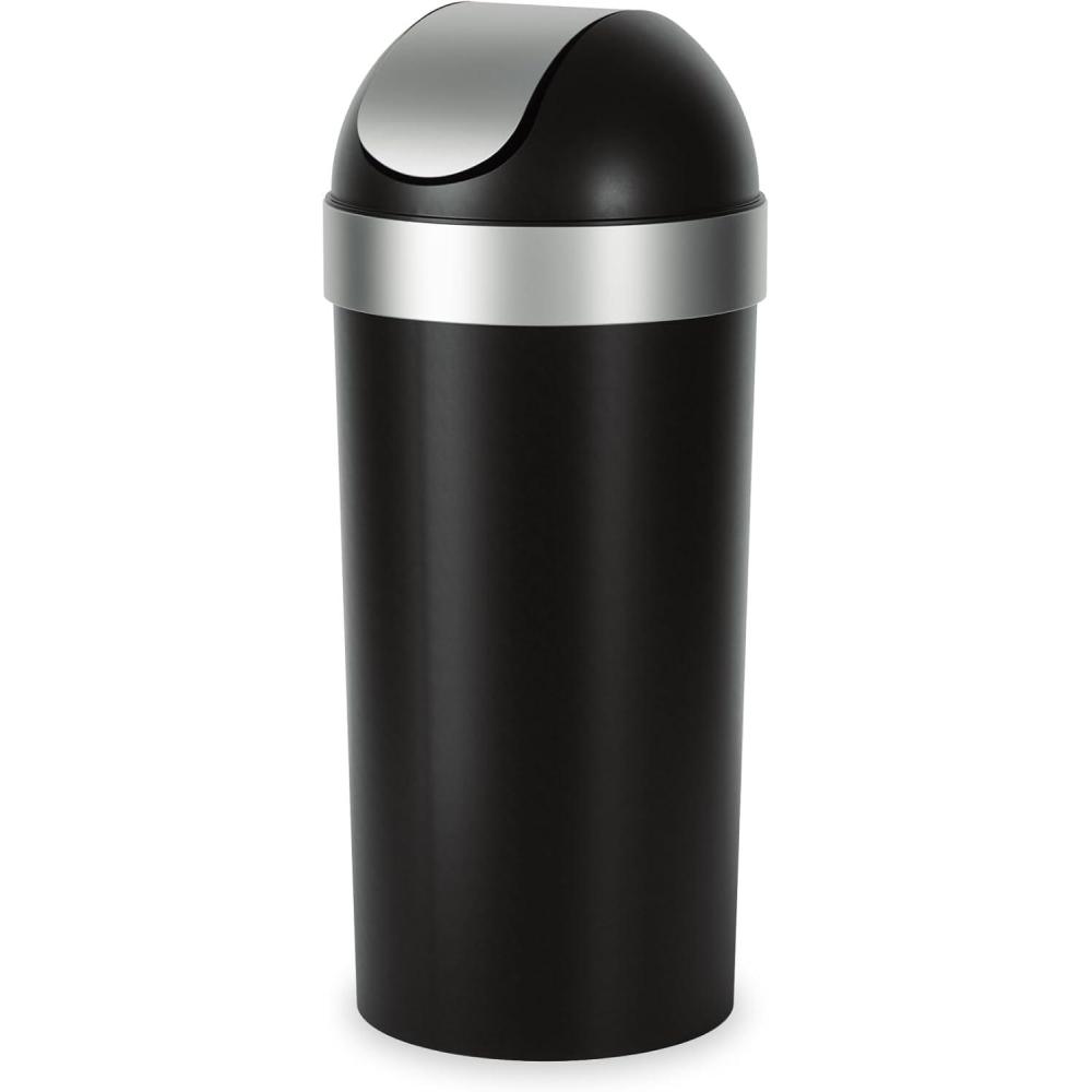 image:imageUmbra Venti Kitchen Trash Can with Swing Top Lid Large 16Gallon 62 L Capacity BlackNickelBlackNickel