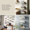 UUmbra Conceal, Sturdy Metal Floating Bookshelf for Wall (Set of 3 – Large), Silver (1005073-560)(Silver)