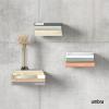 UUmbra Conceal, Sturdy Metal Floating Bookshelf for Wall (Set of 3 – Large), Silver (1005073-560)(Silver)
