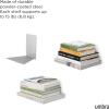 UUmbra Conceal, Sturdy Metal Floating Bookshelf for Wall (Set of 3 – Large), Silver (1005073-560)(Silver)