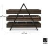 Umbra 1004037-048 Terrace Jewelry Tray – Three-Tier Jewelry Tray With Three Sliding Linen Lined Wood Trays With Metal Frame and Handle, Easy Storage and Access, Black/Walnut Finish(7 x 10 x 8 inches)