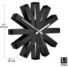 Umbra 118070-040 Ribbon Modern 12-inch, Battery Operated Quartz Movement, Silent Non Ticking Wall Clock, Black(Black)