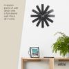 Umbra 118070-040 Ribbon Modern 12-inch, Battery Operated Quartz Movement, Silent Non Ticking Wall Clock, Black(Black)