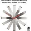 Umbra 118070-040 Ribbon Modern 12-inch, Battery Operated Quartz Movement, Silent Non Ticking Wall Clock, Black(Nickel)