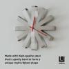 Umbra 118070-040 Ribbon Modern 12-inch, Battery Operated Quartz Movement, Silent Non Ticking Wall Clock, Black(Nickel)