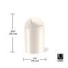 Umbra 1.25 Gallon Mini Waste Can with Removable Swing-Top Lid – Small Garbage Bin for Kitchen, Bathroom, Bedroom, Office – Compact Trash Can Fit Under Tables & Counters – Linen(Linen)