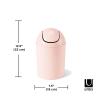 Umbra 1.25 Gallon Mini Waste Can with Removable Swing-Top Lid – Small Garbage Bin for Kitchen, Bathroom, Bedroom, Office – Compact Trash Can Fit Under Tables & Counters – Linen(Pink)