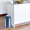 Umbra 1.25 Gallon Mini Waste Can with Removable Swing-Top Lid – Small Garbage Bin for Kitchen, Bathroom, Bedroom, Office – Compact Trash Can Fit Under Tables & Counters – Linen(Blue)