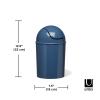 Umbra 1.25 Gallon Mini Waste Can with Removable Swing-Top Lid – Small Garbage Bin for Kitchen, Bathroom, Bedroom, Office – Compact Trash Can Fit Under Tables & Counters – Linen(Blue)