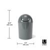 Umbra 1.25 Gallon Mini Waste Can with Removable Swing-Top Lid – Small Garbage Bin for Kitchen, Bathroom, Bedroom, Office – Compact Trash Can Fit Under Tables & Counters – Linen(Dark Grey)