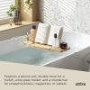 Umbra Aquala Bathtub Tray Extendable Caddy with Book Stand and Wine Glass Holder, Natural(Natural)