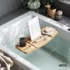Umbra Aquala Bathtub Tray Extendable Caddy with Book Stand and Wine Glass Holder, Natural(Natural)