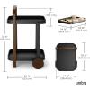 Umbra Bellwood Bar Cart, Serving Trolley, Side Table, Natural/White(Walniut/Black)