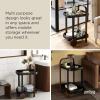 Umbra Bellwood Bar Cart, Serving Trolley, Side Table, Natural/White(Walniut/Black)
