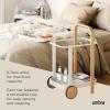 Umbra Bellwood Bar Cart, Serving Trolley, Side Table, Natural/White(White/Natural)