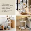 Umbra Bellwood Bar Cart, Serving Trolley, Side Table, Natural/White(White/Natural)