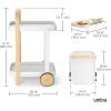 Umbra Bellwood Bar Cart, Serving Trolley, Side Table, Natural/White(White/Natural)