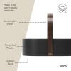 Umbra Bellwood Caddy, Organizer for Makeup and Cosmetics, Durable Rotating Container with Wooden Handle, Large, White/Natural(Black/Walnut)