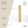 Umbra Bellwood Caddy, Organizer for Makeup and Cosmetics, Durable Rotating Container with Wooden Handle, Large, White/Natural(White/Natural)