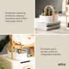 Umbra Bellwood Caddy, Organizer for Makeup and Cosmetics, Durable Rotating Container with Wooden Handle, Large, White/Natural(White/Natural)