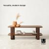 Umbra Bellwood Coffee Table with Storage, Natural(Aged Walnut)