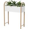 Umbra Bellwood Freestanding Planter, Elevated Garden Bed, Raised Storage Box, White/Natural