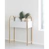Umbra Bellwood Freestanding Planter, Elevated Garden Bed, Raised Storage Box, White/Natural
