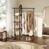 Umbra Bellwood Garment Rack Clothes Stand for Clothing, Coats, Dresses, with Shelf for Shoes and Accessories, White/Natural(Black)